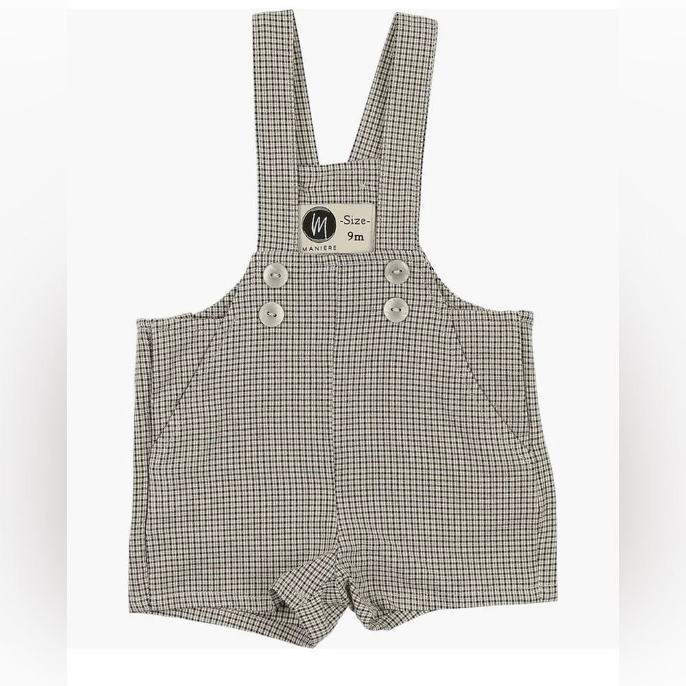 Maniere Childrens Shortalls, Size 18 Months, Black/ Cream, NWOT.